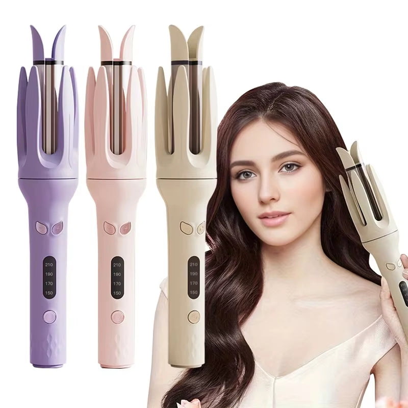 Automatic Hair Curler 28Mm Negative Ions Electric Ceramic Curling Hair Stick Rotating Curl Waves Anti-Tangle Curling Iron Styler